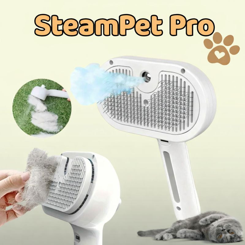 Pawsy™ SteamPet Pro – Szczotka parowa 3w1 PREMIUM