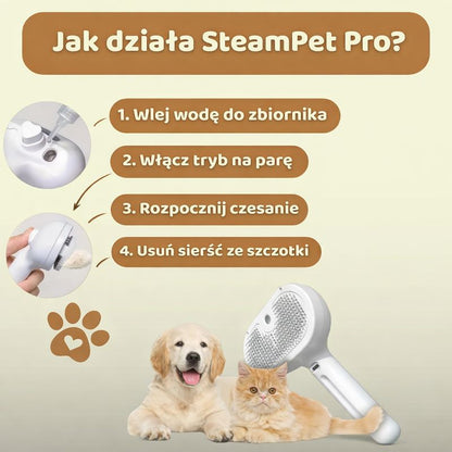 Pawsy™ SteamPet Pro – Szczotka parowa 3w1 PREMIUM